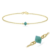 Gold Plated Aventurine Silver Bracelet BRS-422-GP